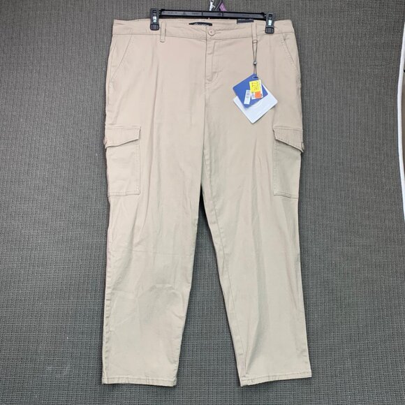 A3 Denim Pants - A3 Denim Womens Utility Cargo Pants Beige 18W